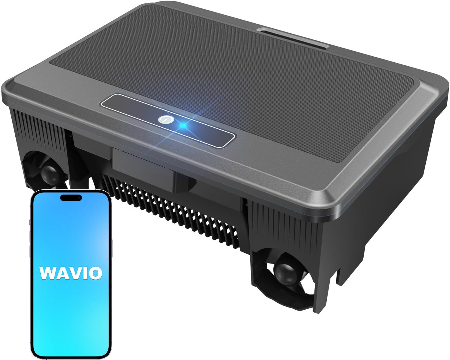 WAVIO (2026 Upgrade) F1T Robot Skimmer Solaire de Piscine, Contrôle Via App, Double Options de Recharge, Anti-Obstacle Intelligent, Nettoyage Automatique 24/7, Idéal pour Piscine Hors Sol, Gris