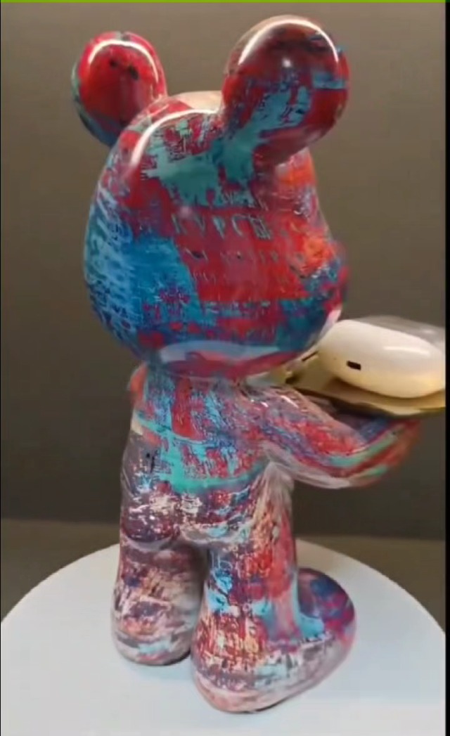 Estatua de oso en resina para decoración miniatura 7