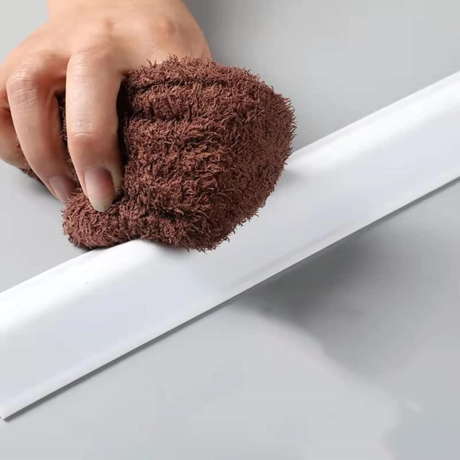 KEuLen Barriera Doccia Ferma Acqua, Barriera per Doccia, Barriera d'Acqua for lavello in Gomma siliconica da Cucina, paraspruzzi d'Acqua, Striscia di ritenzione dell'Acqua Pieghevole(White)