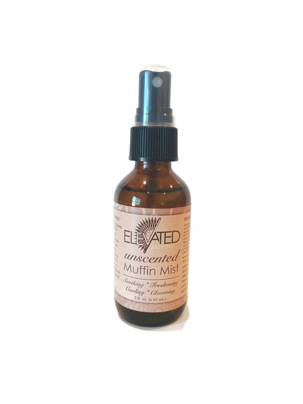 ELEVATED Muffin Mist – Organic Natural Feminine Spray | Yoni Oil | Vegan | Herbal Infused Oil helps Soothe l Dryness, Itch, Soreness, Odor | Feminine Hygiene | Postpartum Care (Unscented)