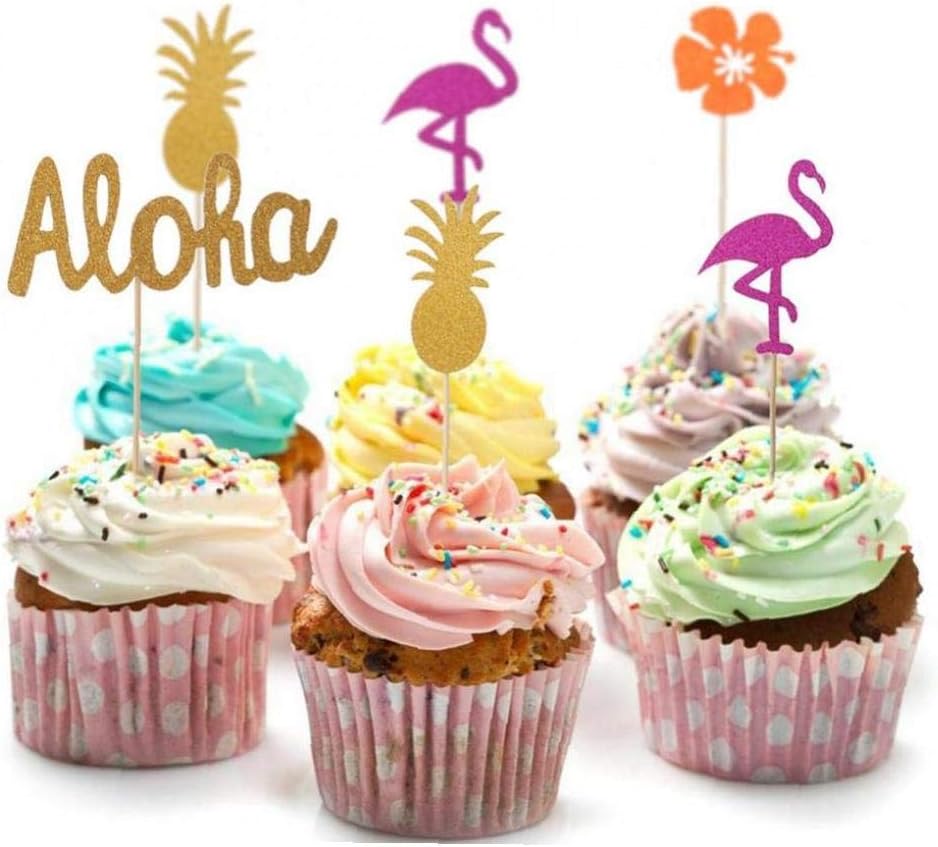 ハワイ テーマケーキ トッパー ハイビスカス パイナップル ピックス カップケーキ トッパー デコレーション ルアウ トロピカルプール パーティー用品 25個 キッチン用品 ハワイ テーマケーキ トッパー ハイビスカス パイナップル ピックス カップケーキ トッパー デコレーション ルアウ トロピカルプール パーティー用品 25個 キッチン用品