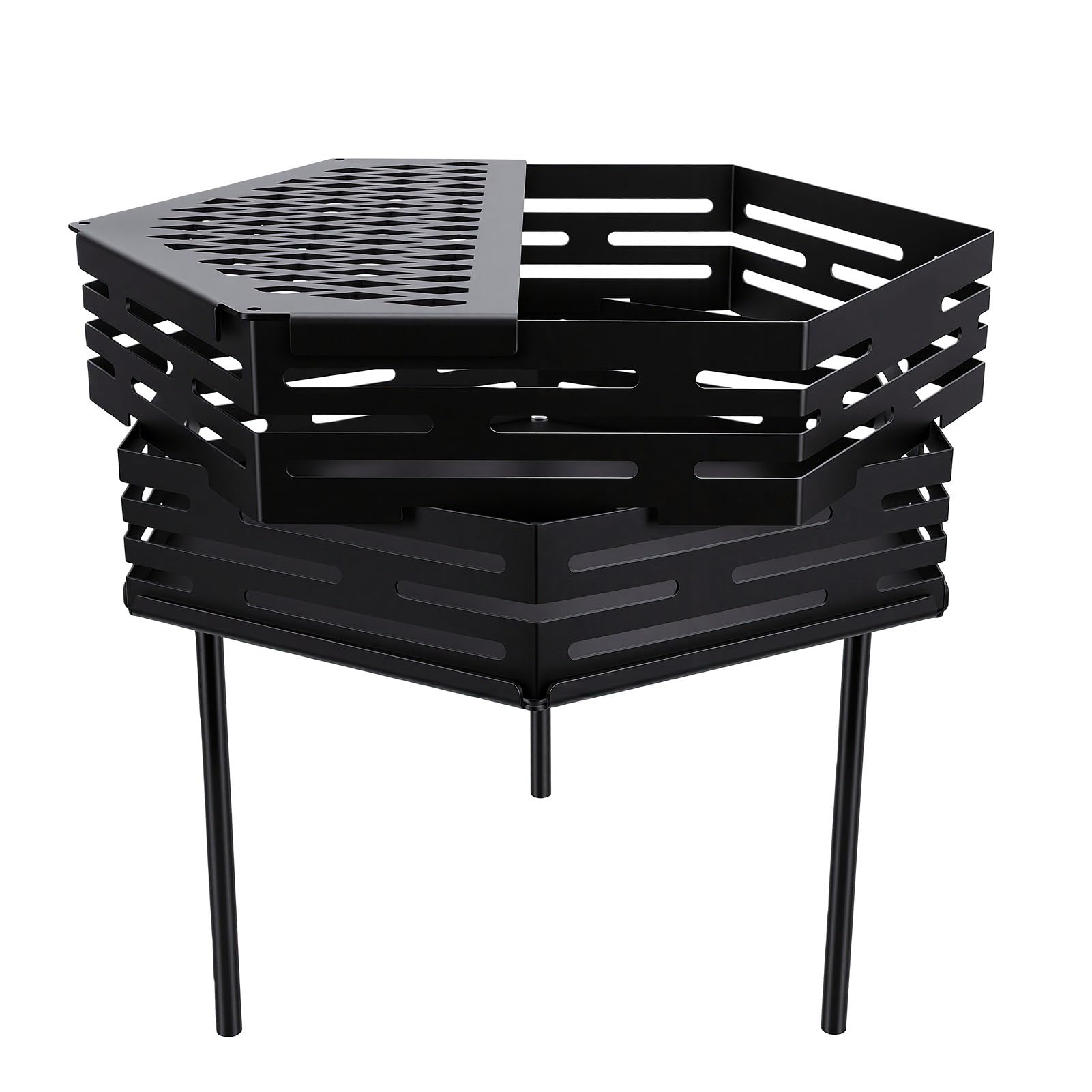 Feuerstelle, Kohlenstoffstahl, Sechseckiger Grill,