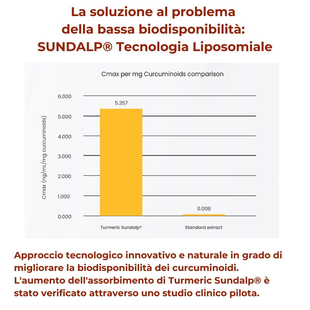 SUNDALP Turmeric | Integratore per Benessere Digestivo e Articolare | Integratore Alimentare con Estratto Integrale di Curcuma Longa e Vitamina E - 60 Capsule