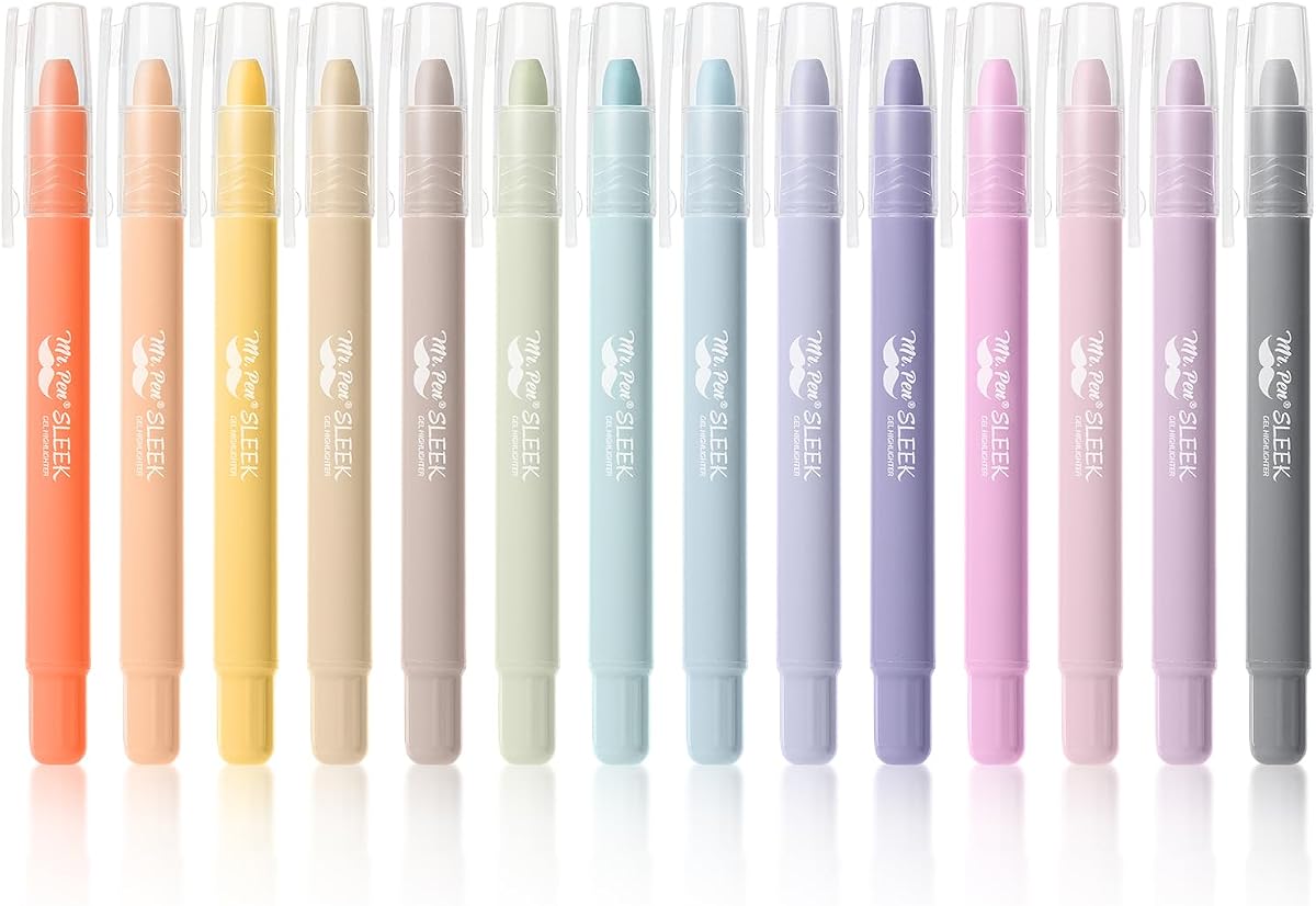 Mr. Pen- No Bleed Gel Highlighters, Ethereal Pastel, 14 Pack | Bible Highlighters and Pens No Bleed, Bible Markers for Study, Journaling, School Supplies and Accessories