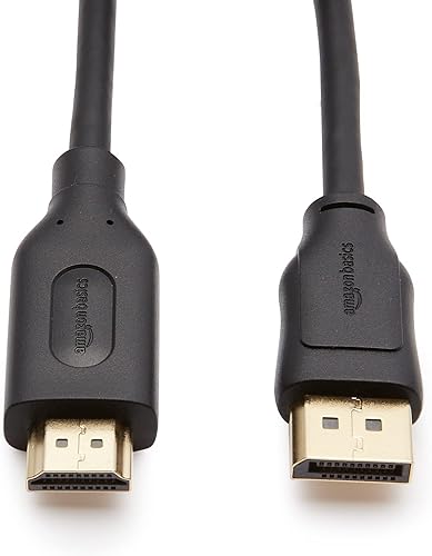 Miniatura 2 de Tienda Basics Cable de pantalla DisplayPort a HDMI, unidireccional, 4k30Hz, 1920x1200, 1080p, conectores chapados en oro, 6 pies, negro