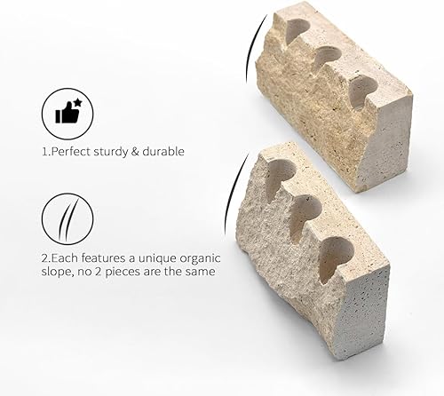 Miniatura 4 de Portavelas cónicos de mármol de travertino real, se adaptan a velas de 0.8 pulgadas de grosor, decoración para mesa, centro de mesa, chimenea,