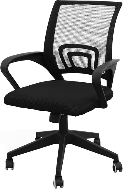 Frideko Ergonomic Office Chair, Home School Desk Chair, Mesh Swivel Chair with Back Support, Comfy Seat Cushion, Adjustable Computer Chair for Study Working