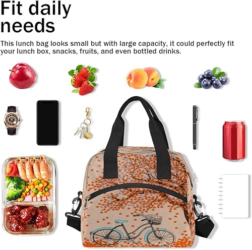Miniatura 7 de Lonchera con diseño de árbol de otoño para bicicleta, para mujeres y hombres, a prueba de fugas, con aislamiento térmico, en forma de corazón