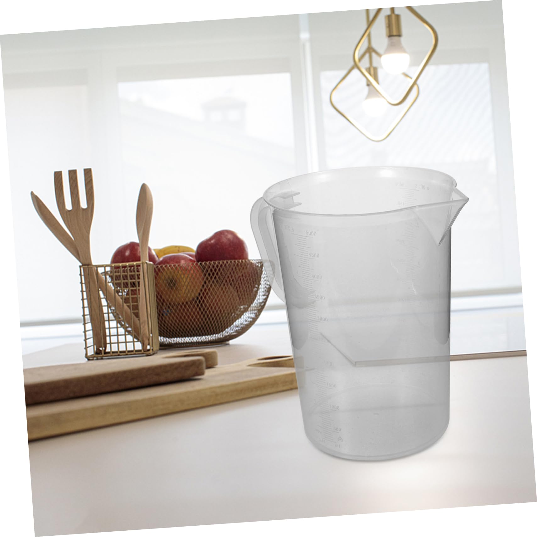 Hemobllo Misurino Graduato 5000ml in Plastica Trasparente Manico Resistente alle Alte Temperature per Utensili da Cucina e Misurazione Precisa di Liquidi, per Cottura e Miscelazione