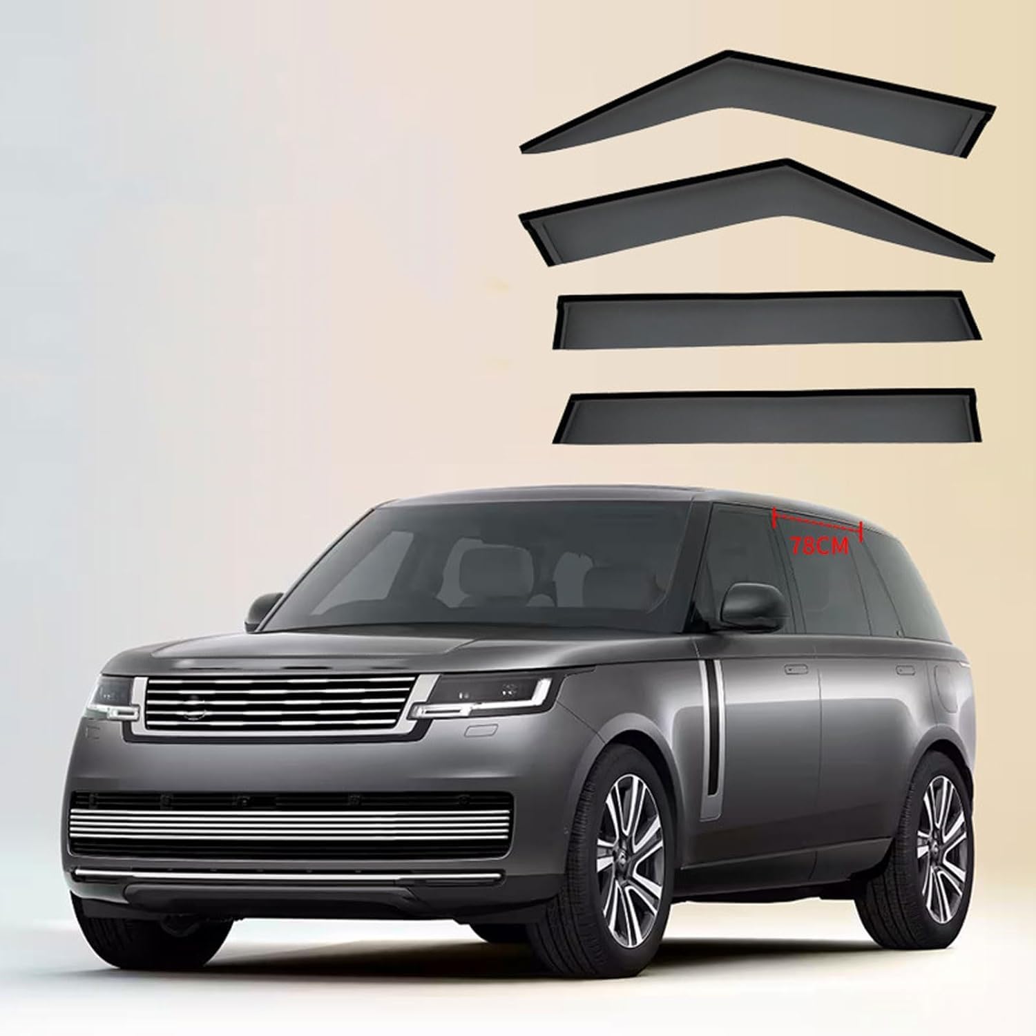 Xiebin Wind Deflector For Land Rover Range Rover Mk5-L460 2023 2024, Keep Your Car Ventilated In Rain Reduce Wind Turbulence Tinted In Channel