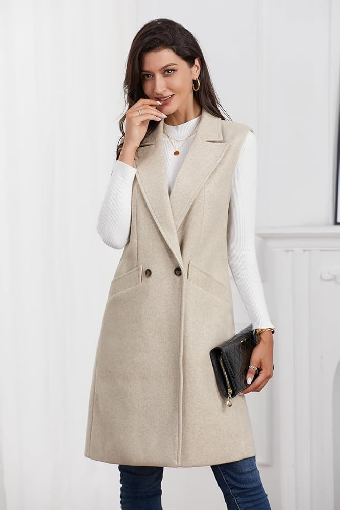 トップス L'Appartement Wool Long Vest IDEALSANXUN Long Vest for Women Sleeveless 2025 Fall Winter