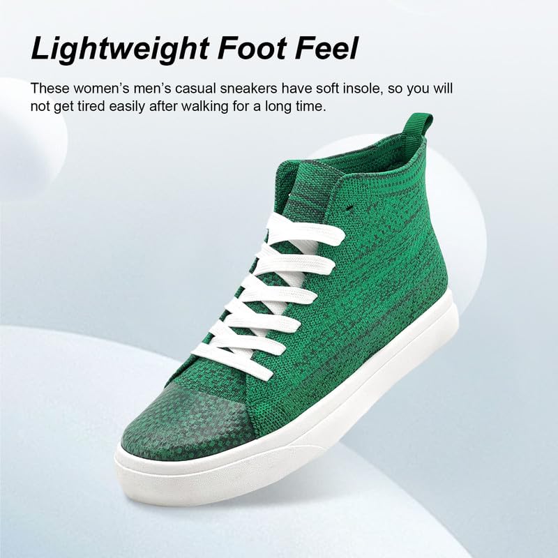 Women's Men’s Fashion Sneakers High Top Lace Up Shoes for Women Men Breathable Flying Woven Mesh Sneakers Casual Outdoor Sport Running Walking Shoes4