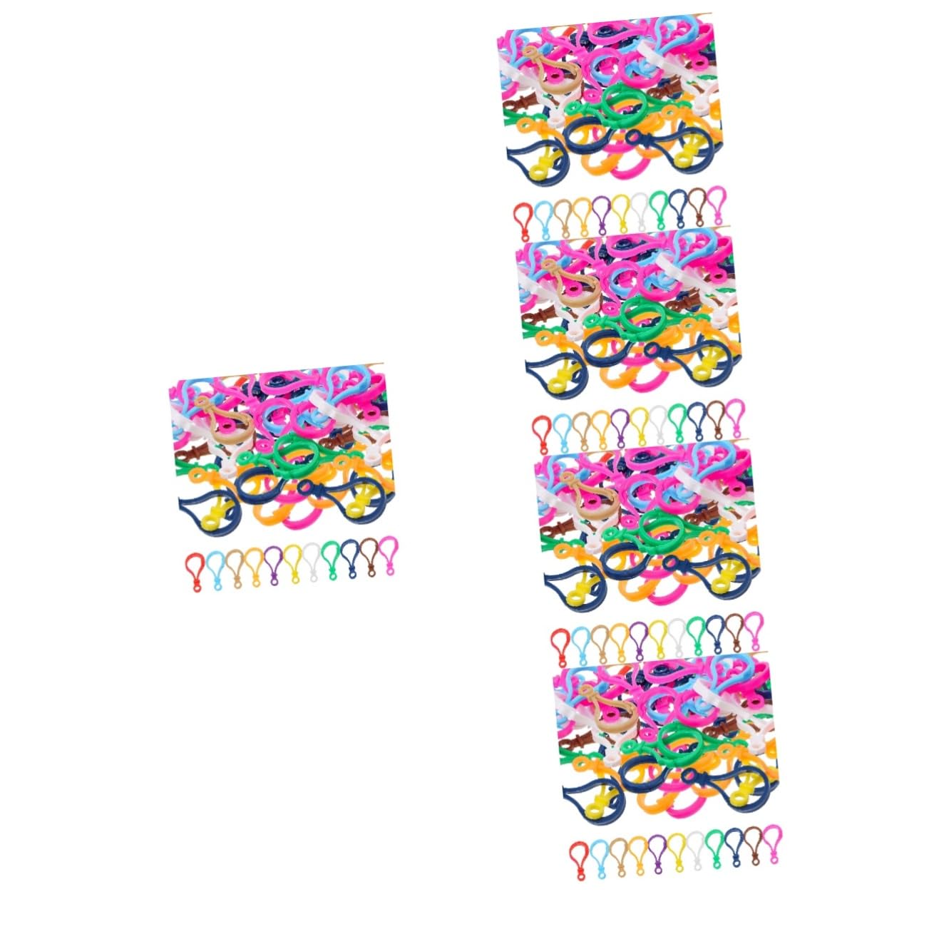 DOITOOL 5 Series Clips De Plástico Langosta Para Llaveros Y Accesorios Diy Perfectos Para Pulsera Y Collares 100 Piezas*5
