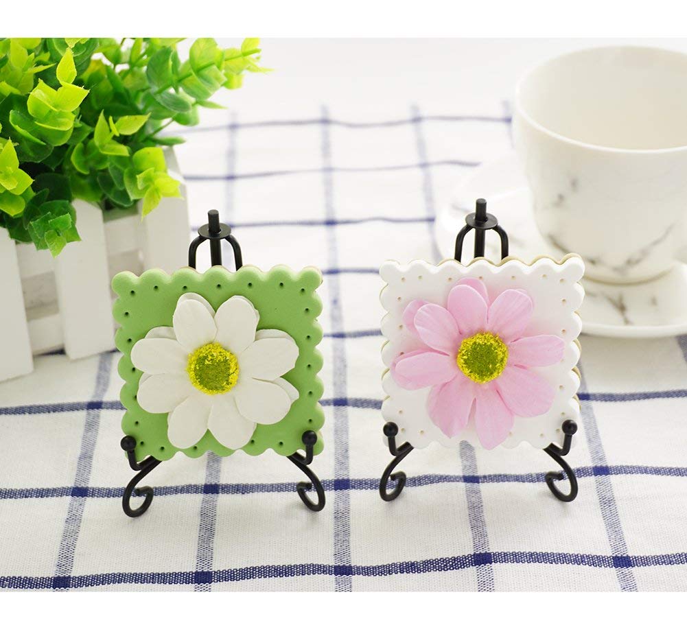 4er Set Eisen-Displayständer – Faltbare Mini-Staffelei Für Teller, Bilder & Handys, 12,7 Cm, Schwarz