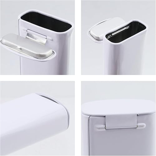 Miniatura 4 de 10 recipientes de metal rectangulares vacíos con bisagras para chicles, caramelos, menta, fácil apertura, color blanco