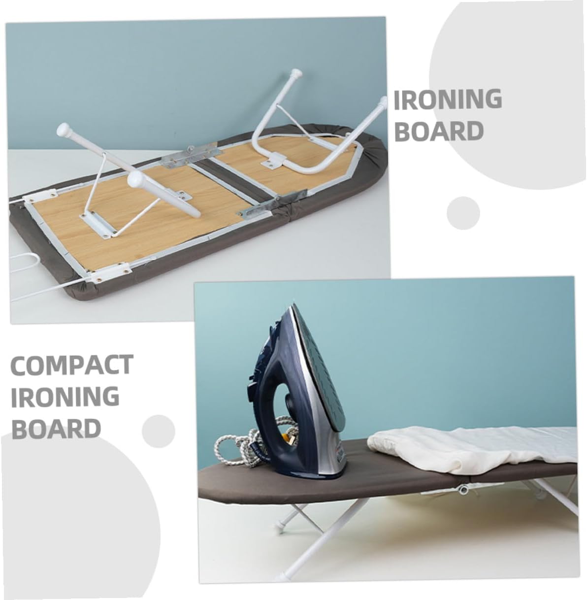 Uonlytech Portable Small Tabletop Ironing Board Foldable Mini Ironing Rack with Heat-Resistant Surface for Household Laundry