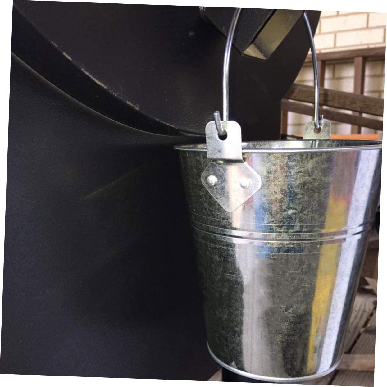 Abaodam Secchio Raccogli-Grasso BBQ in Ferro con 10 Rivestimenti | Argento, Aderenza al Contenitore, Facile da Trasportare, per Campeggio e Grigliate
