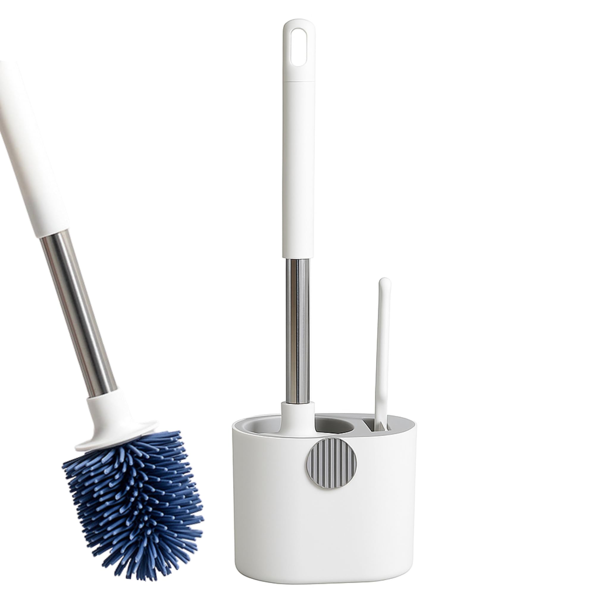 7Seas Silicone Toilet Bowl Brush & Mini Gap Cleaning Brush Set with Ventilated Holder Stand, Floor Standing and Wall Mounted Toilet Scrubber Brush | Long Handle Cleaning Brush for Washroom-picture-10