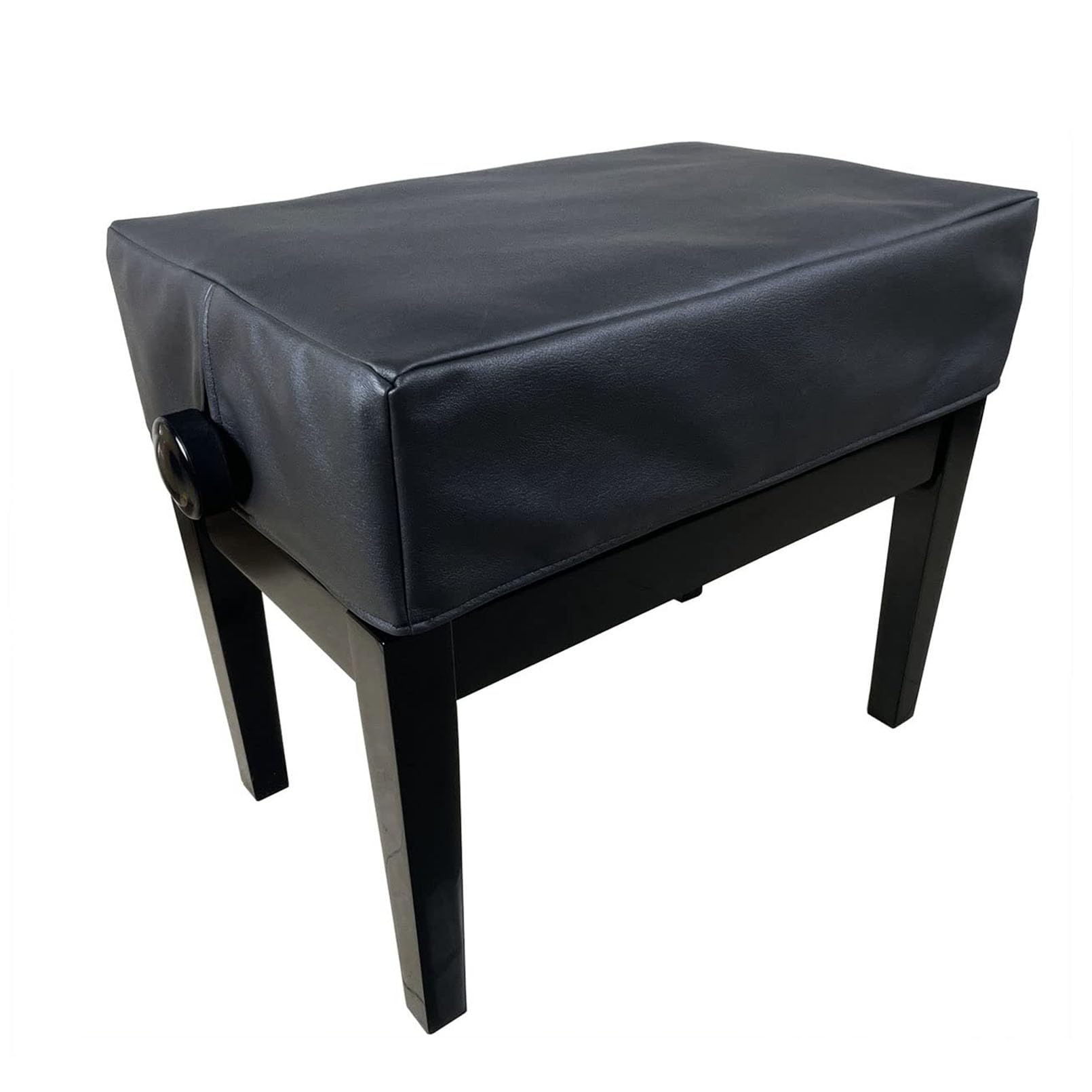 Cutfouwe Upright Leather Piano Cover,Full Piano Cover,Piano Dust Cover,Piano Protective Cover Black,Single Piano Stool Cover