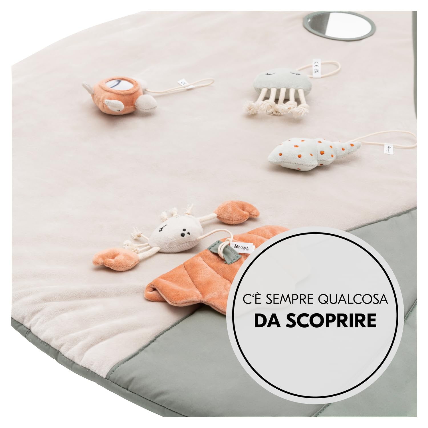 hauck Palestrina Neonato Relax N Watch - Tappeto Neonato per Gattonare con Arco Giochi e Animaletti, Specchio e Effetti Increspati - Pieghevole e Morbido - Animali Acquatici