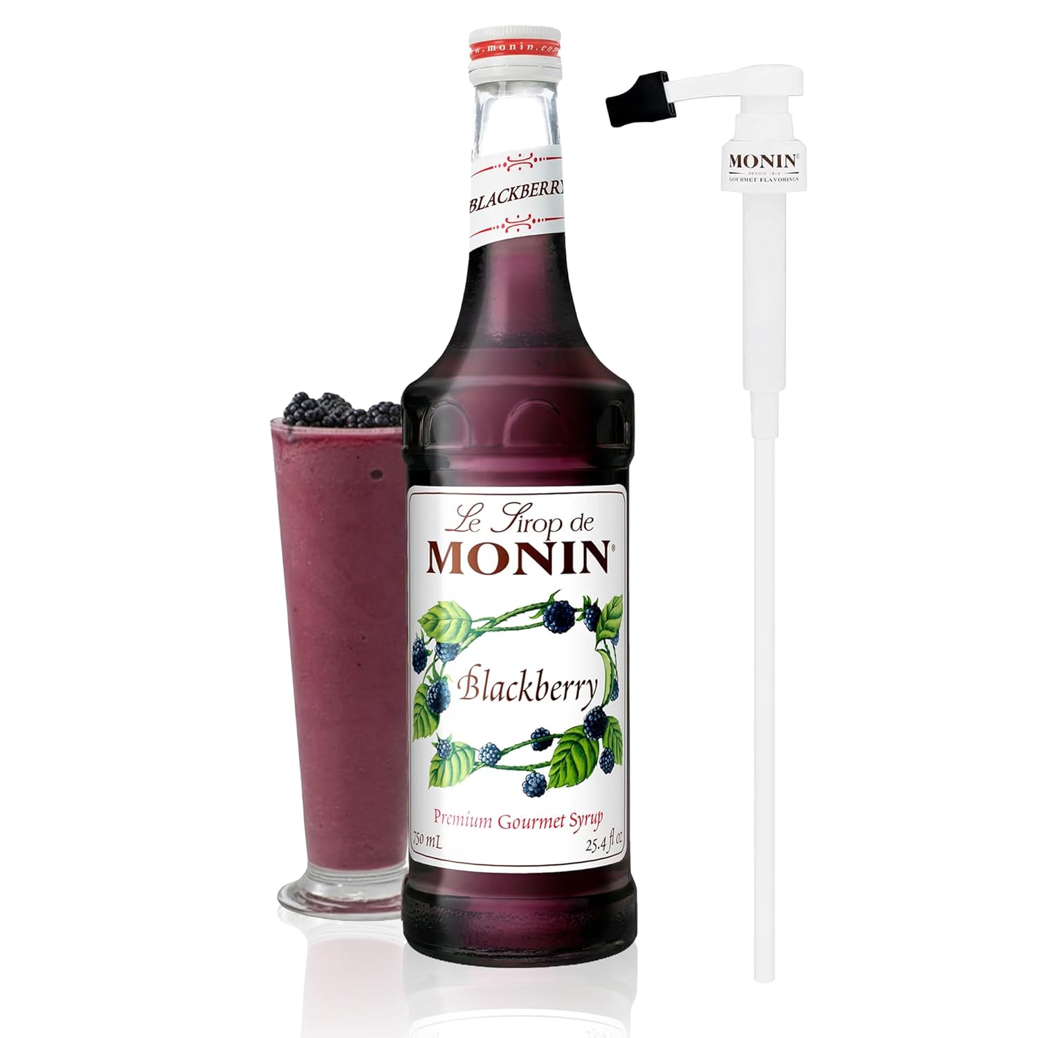 Monin - Lavender Syrup with Pump | Aromatic & Floral, Premium Syrup for Cocktails, Lattes & More | Clean Label with No Artificial Flavors, No Artificial Preservatives (BPA Free Bottle, 25.4 fl oz)