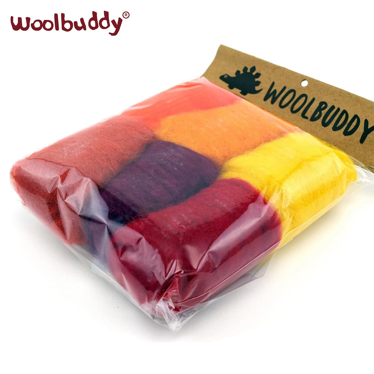 Woolbuddy Wollgarn-Set zum Nadelfilzen (rot/orange), Filzzubehör