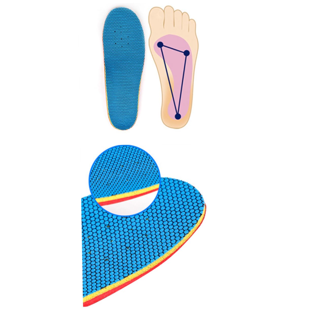 IWOWHERO Flat Foot Arch Support Orthotic Insoles for Boys and Girls Corrective Inserts Ventilation Non-Slip Design