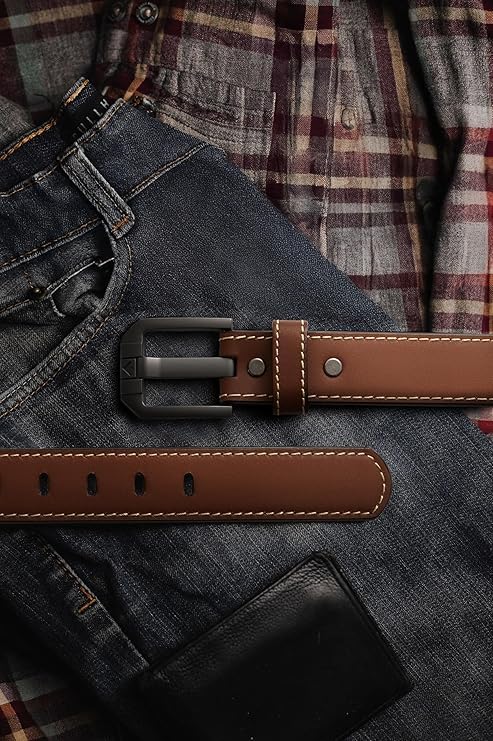 Image of YOETEY 1.5 inch Leather Tactical Belt Men for Work & Casual