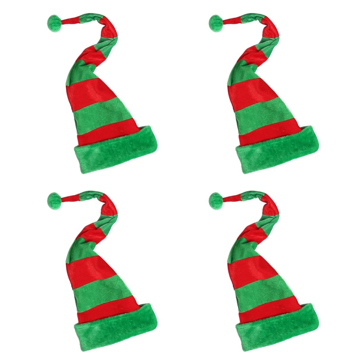 PRETYZOOM 4 Piezas sombrero largo de navidad gorra de elfos sombrero de elfo de fiesta felpa ropa infantil gorras para hombres novedad sombrero de navidad sombrero de fiesta de navidad