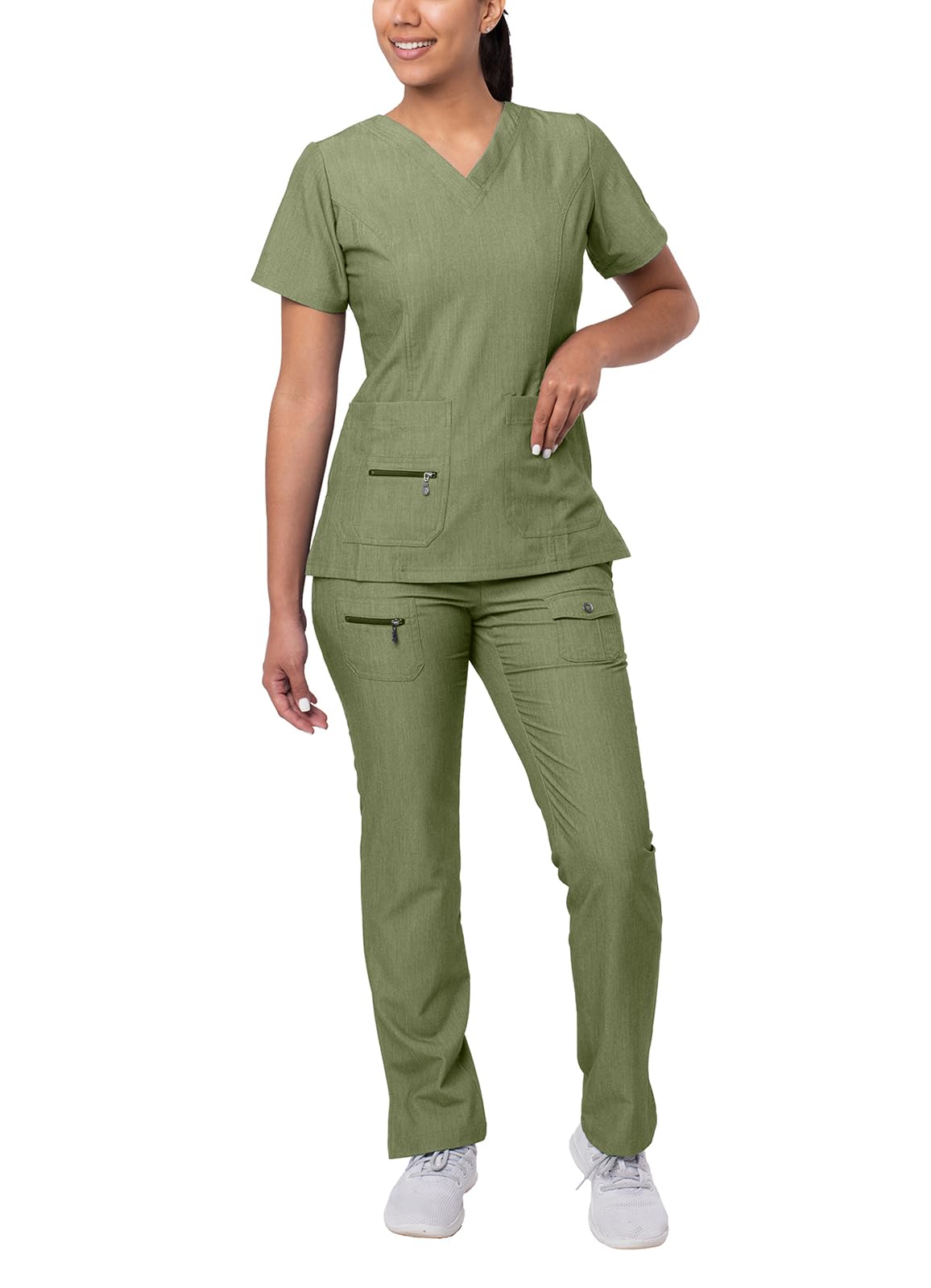 Adar Pro Breakthrough Plus Scrub Set for Women - Enhanced V-Neck Top & Multi Pocket Pants — view 17