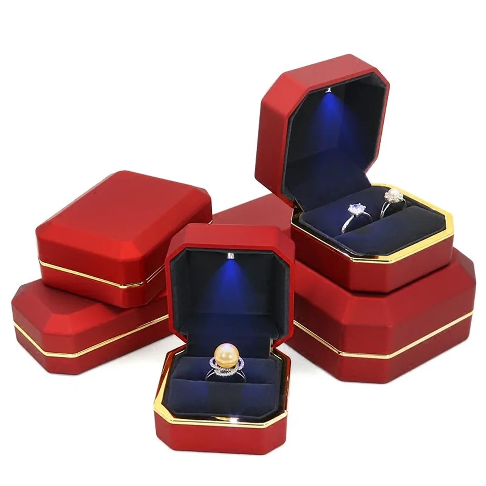 LTYKNGH Ring Box Engagement Ring Boxearring Small Jewellery Organiser(Red,Earring Box)