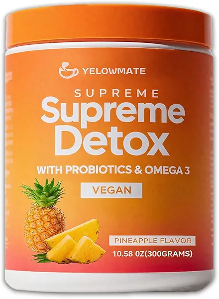 YELOWMATE Supreme Detox Supplement,Colon Broom, Detox Cleanse for Weight Loss —Natural Fiber, Pineapple probiotics, enzymes,5 Day Detox, 15 Day Cleanse,Fast and efficient.