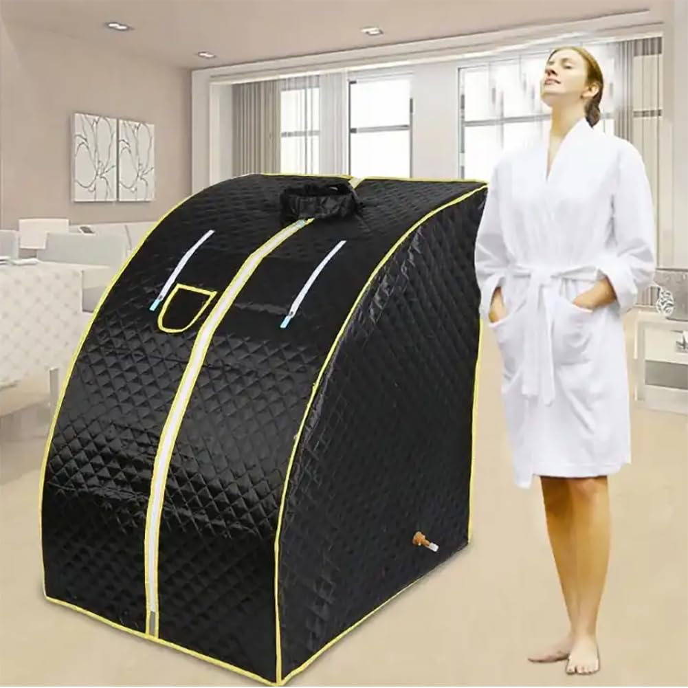 TsoLay Sauna a Vapore Personale Portatile, Tenda da Sauna Personale compatta con generatore di Vapore Steamer 2L 1000W, Telecomando per Tempo e Temperatura, per Il Relax a casa