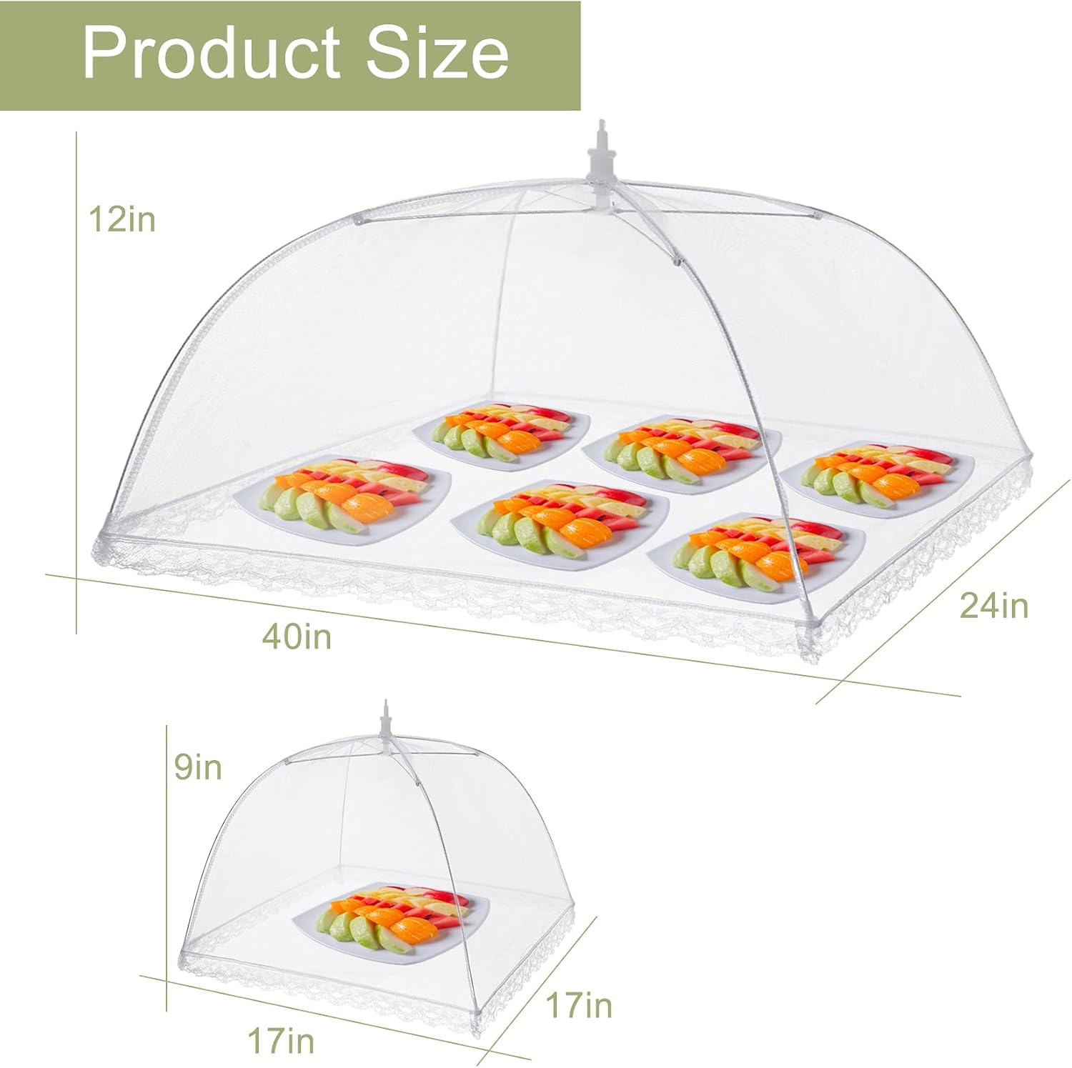 Food Cover Tent 1 Extra Large(40"X23")&4(17"X17") Mesh Food Covers,Pop-Up Umbrella Screen Tents Keep Out Flies Bugs,Patio Net for Outdoor Camping Parties BBQ Collapsible and Reusable
