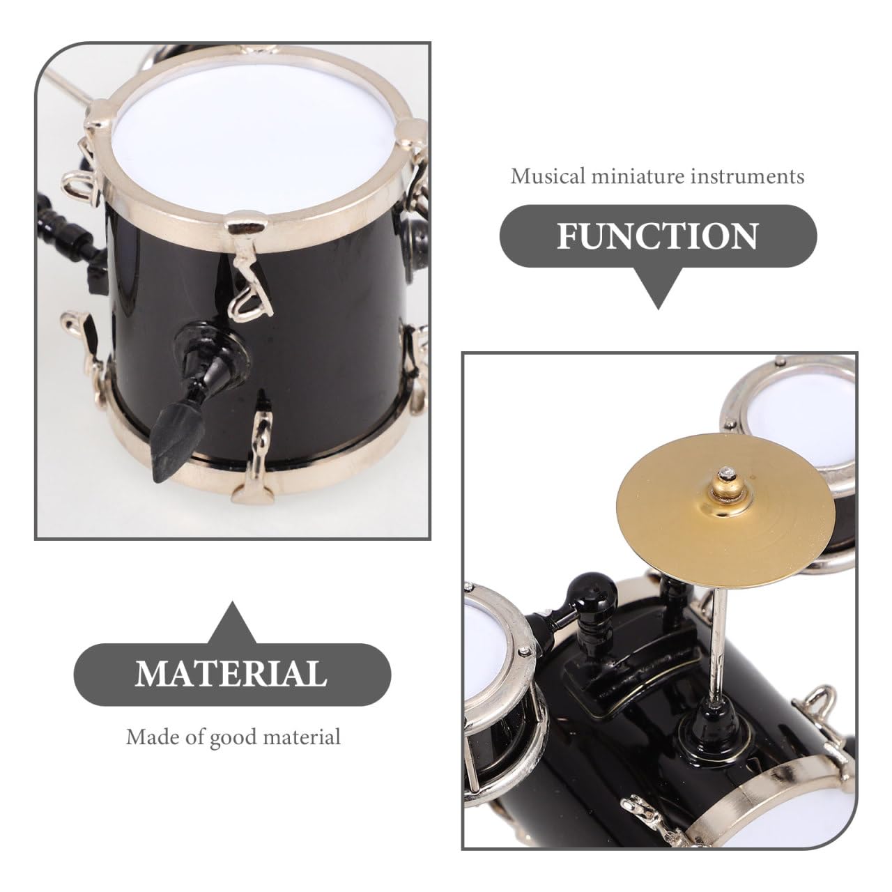SOLUSTRE Miniatur Schlagzeug Für Musikinstrument Dekoration Für Und Szenen Detailgetreue Nachbildung Puppenhaus Zubehör
