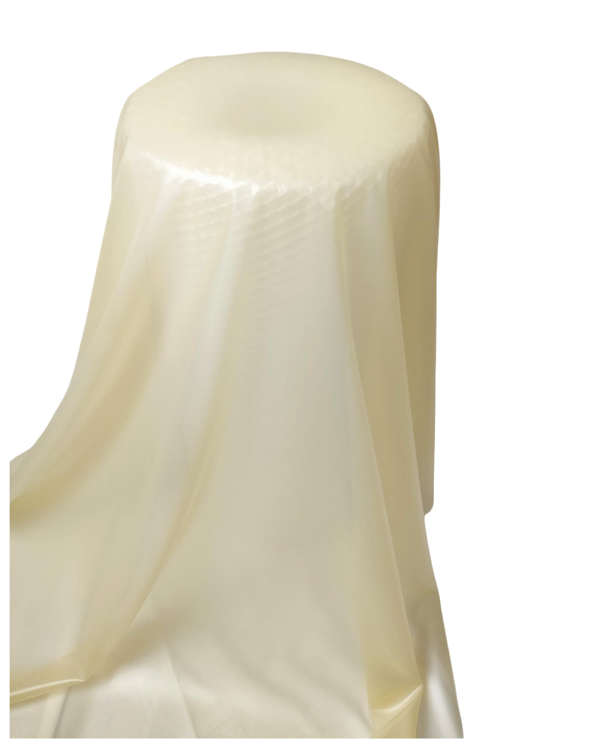 Tessuto in lattice naturale, in gomma, per massaggiare SM, effetto bagnato, impermeabile, 0,4 mm, colore beige trasparente, 1,1 x 1 m