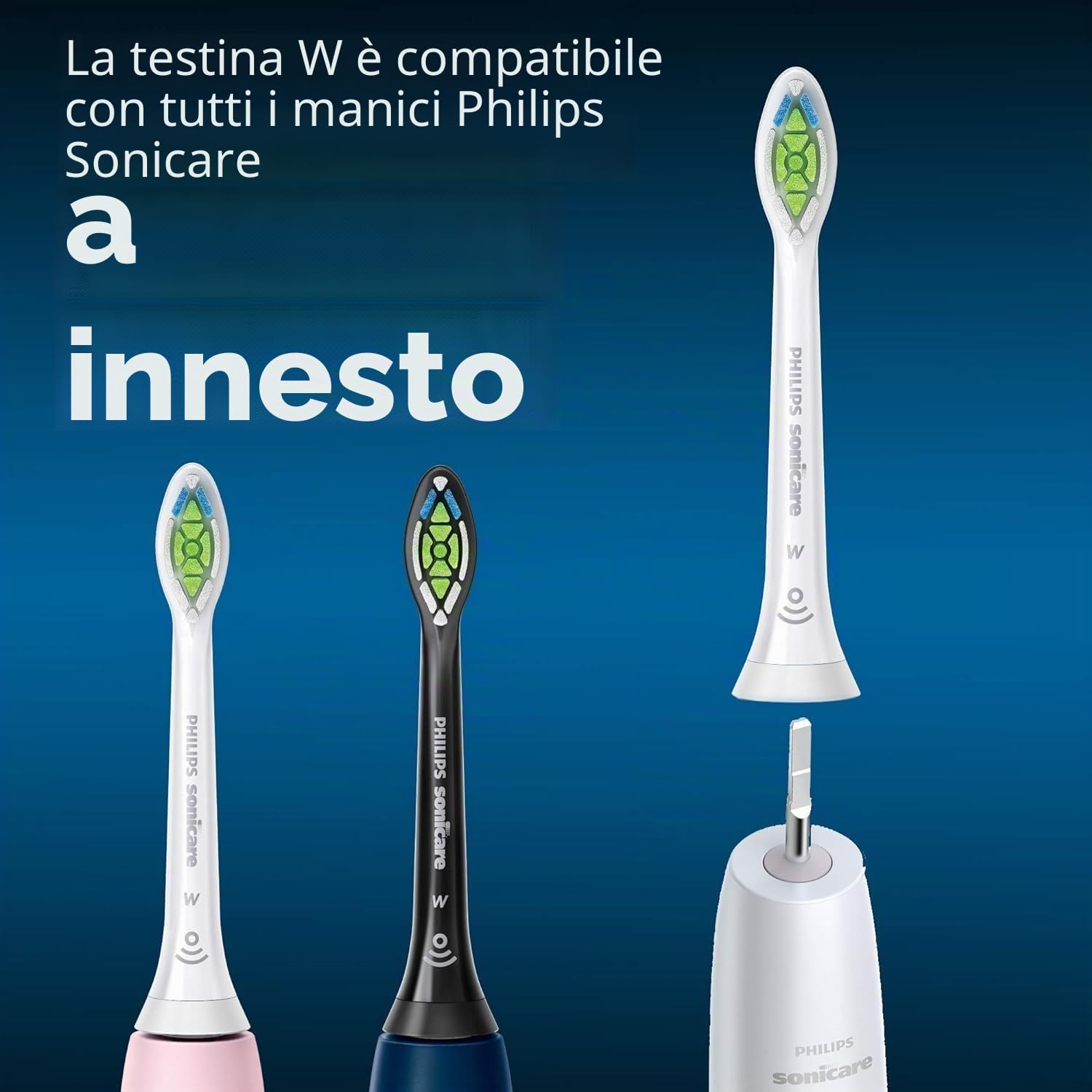 Testine per spazzolino Philips Sonicare HX6066/87 Optimal White, confezione da 6