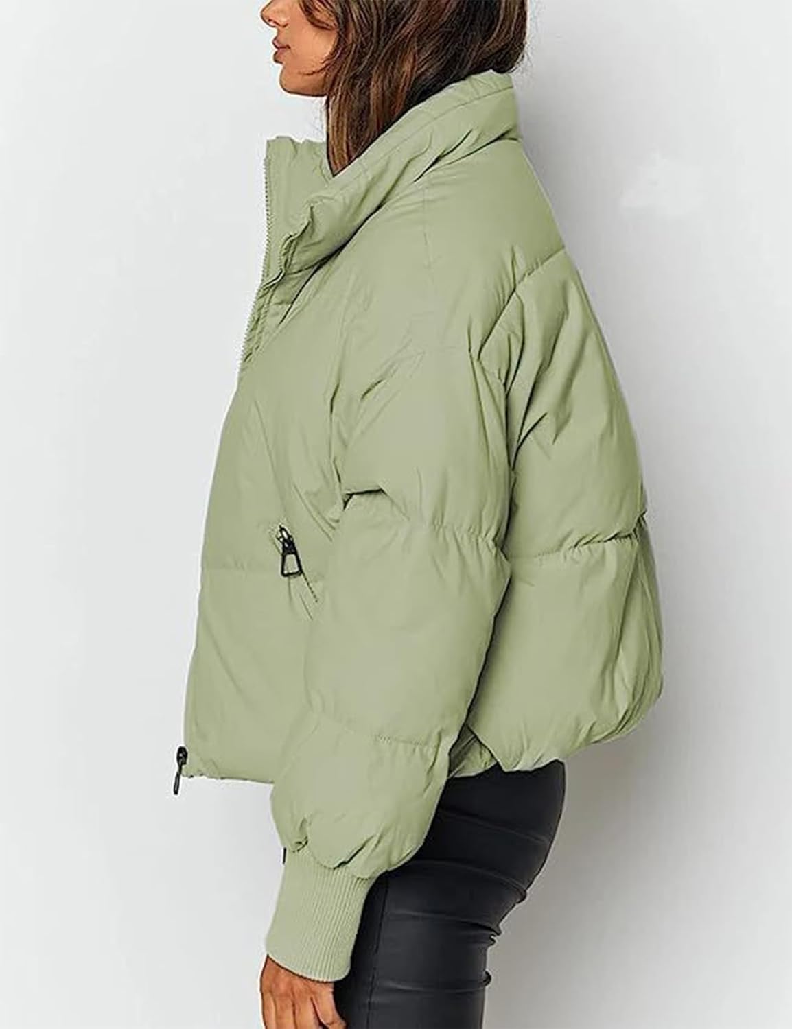 Gihuo Women’s Winter Cropped Puffer Jacket Coat Short Warm Quilted Jacket 2026 - Image 2