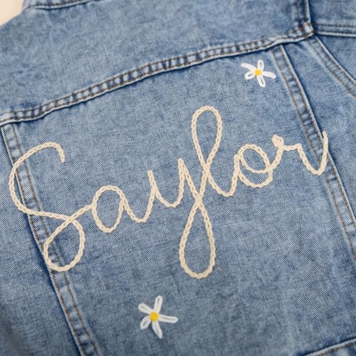 Personalized Denim Jacket Girls, Embroidered Jean Jacket for Toddler, Custom Kids Denim Jacket, Gift for Baby Showers2