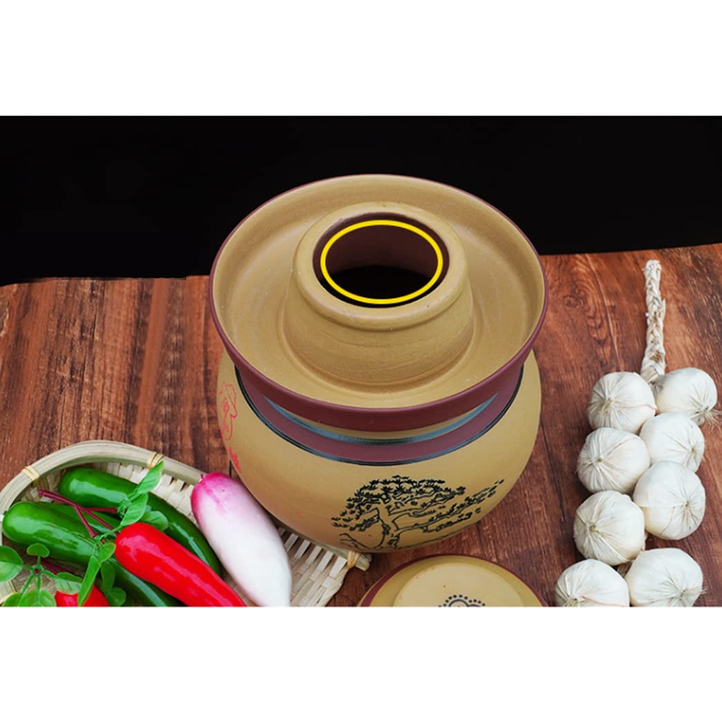Frascos de cerámica para encurtidos, Recipiente de cerámica Retro con Tapa, Recipiente Grande for(4KG)