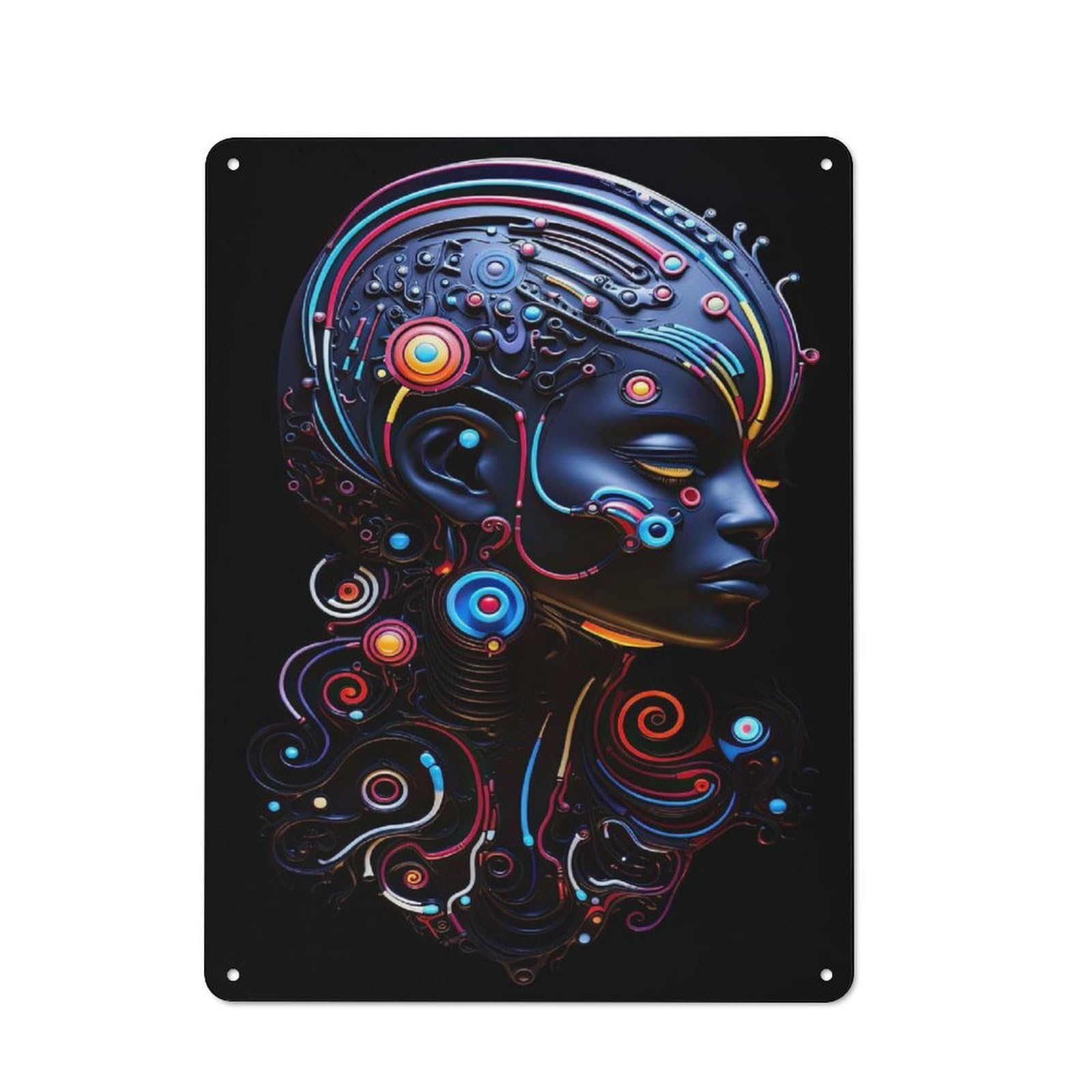 Junmoney Neon Iv Tin Wall Plaque 40X30cm With For Pub Or Café, A Decorative Christmas Gift For Hospitality Wall Decor Collectors