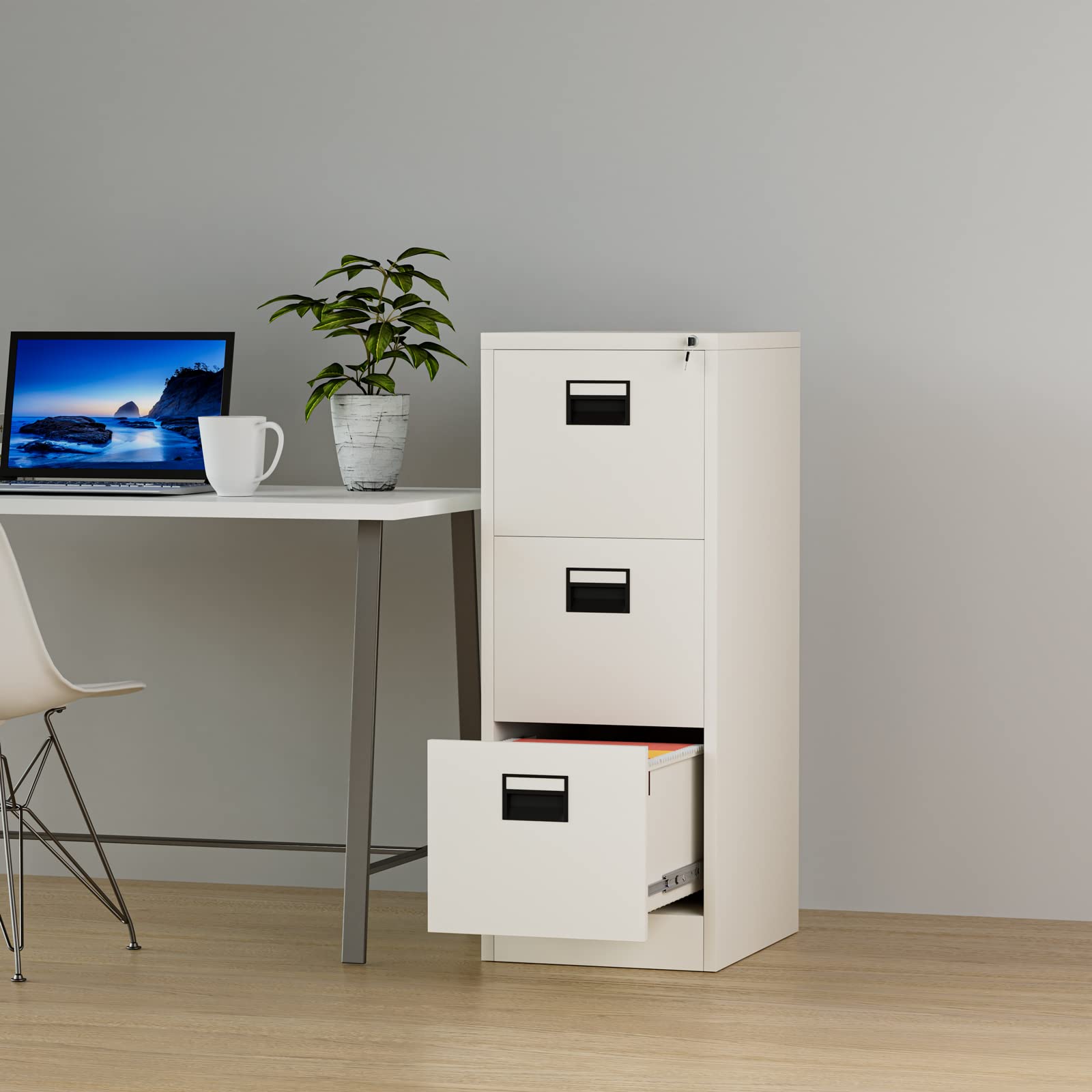 Buy INTERGREAT Etal Storage Cabinet With Lock, White Locking Steel