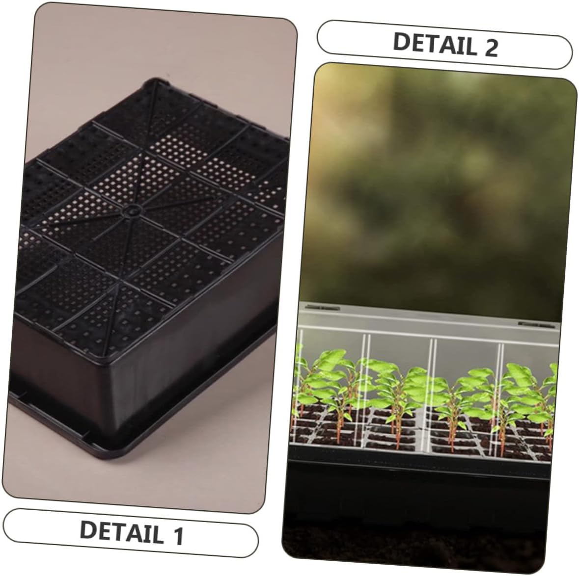 Seed Starter Tray with Humidity Dome and High Cover, Reusable Plastic Germination Tray for Seedlings and Succulent Propagation, Nursery Starter Kit for Indoor Gardening