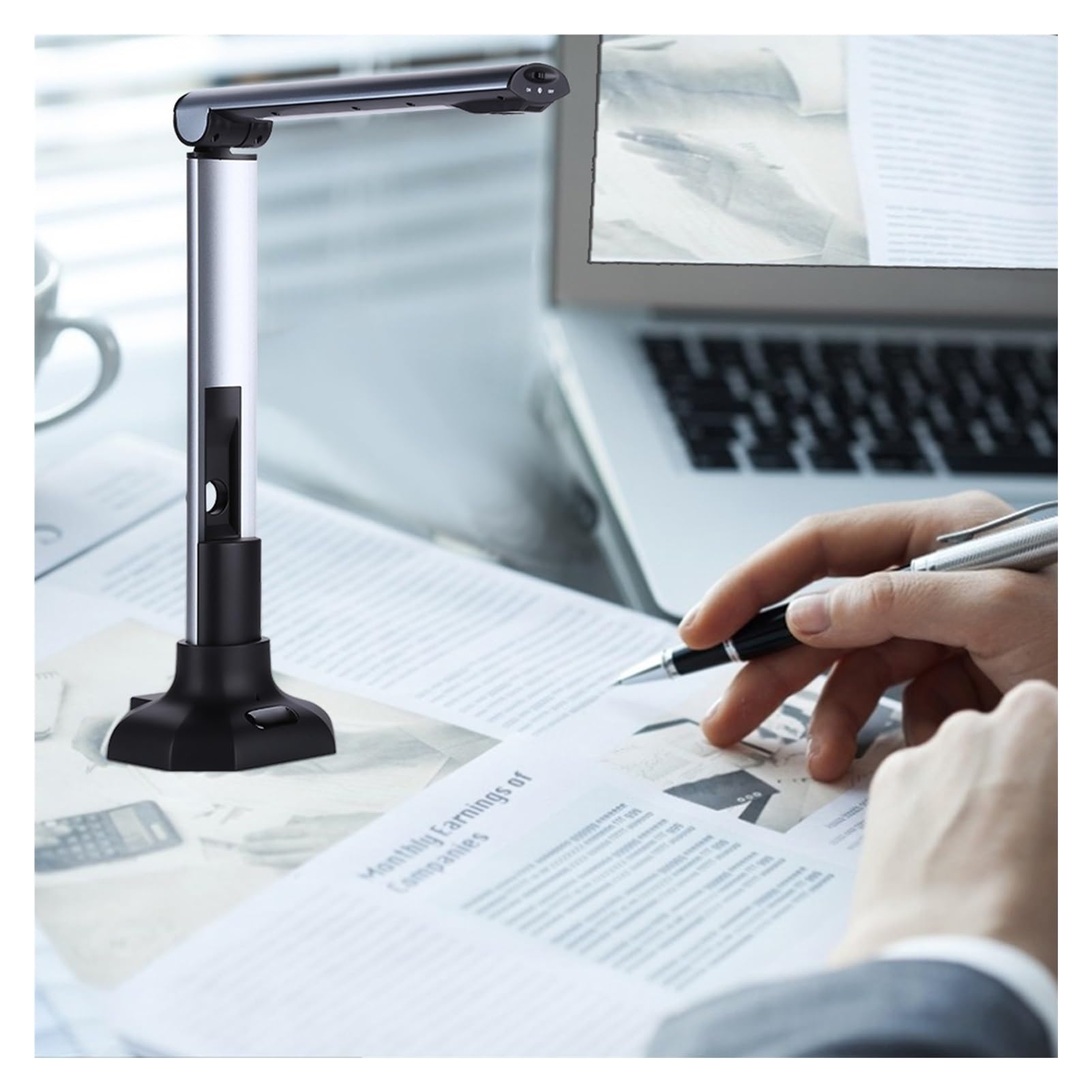 Scanner portatile for fotocamera for libri e documenti BK52, formato di acquisizione A3 HD 10MP USB 2.0 scanner ad alta velocità con luce LED for l'esportazione in formato PDF