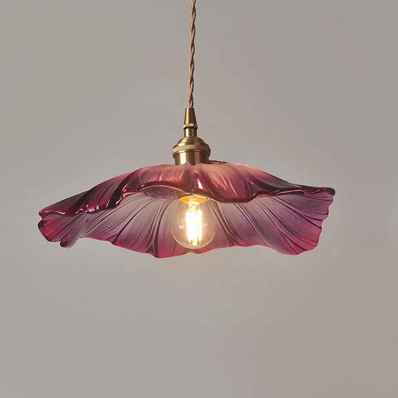 NOKTAI Luminaire Suspension Dôme en Verre Transparent Vintage Industrielle, E27 Plafonnier avec fini en laiton poli Lustre, Suspension Lampe de Salle à Manger Cuisine Salon Chambre green