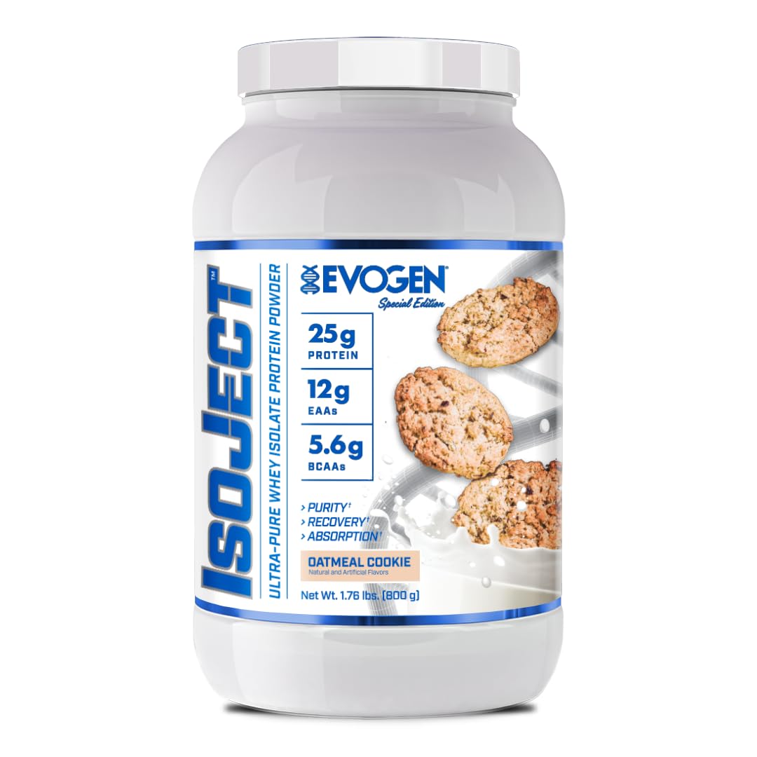 Isoject d'Evogen - Isolate de protéines de lactosérum Ultra-Pure Poudre de protéines de lactosérum avec enzymes d'igniteur, BCAAs et EAAs