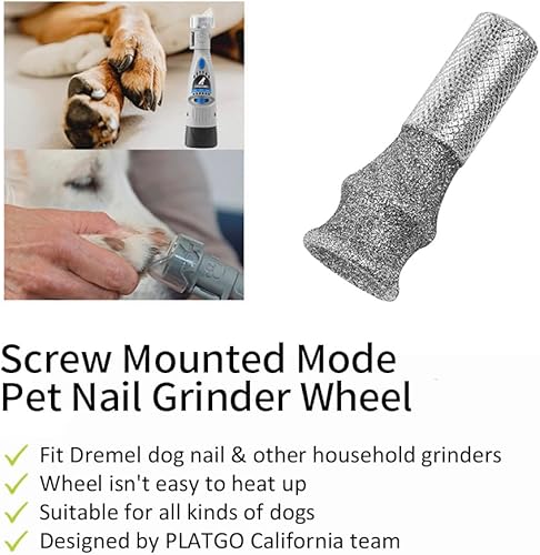 Miniatura 5 de PLATGO ClassA+80 - Uñas de diamante para Dremel, herramienta de uñas para perros, especialmente adecuada para perros de pelo largo, brocas de pulido