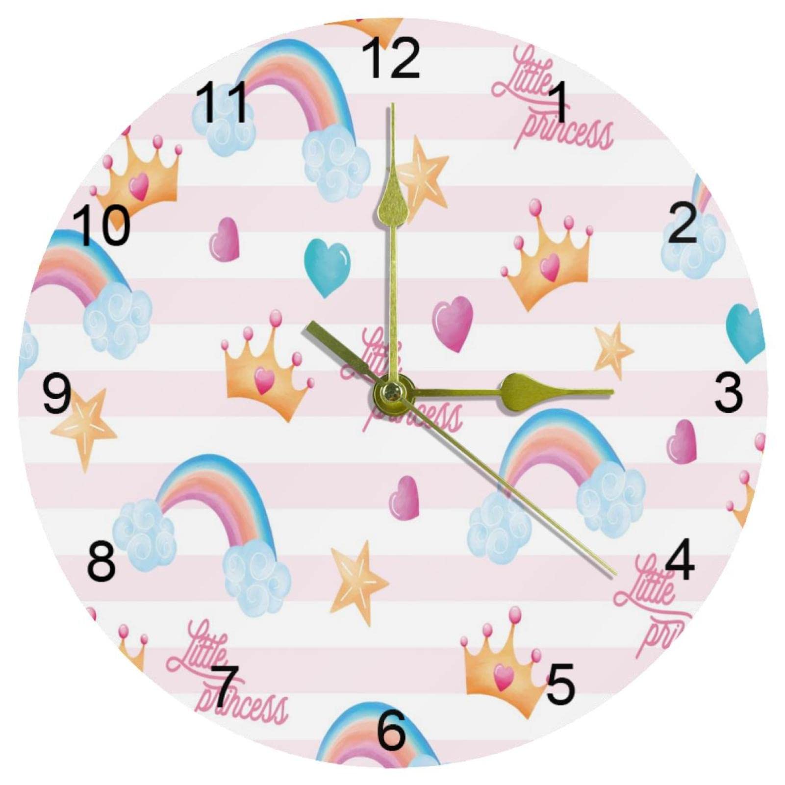 Horloge murale numérique pour chambre fille princesse