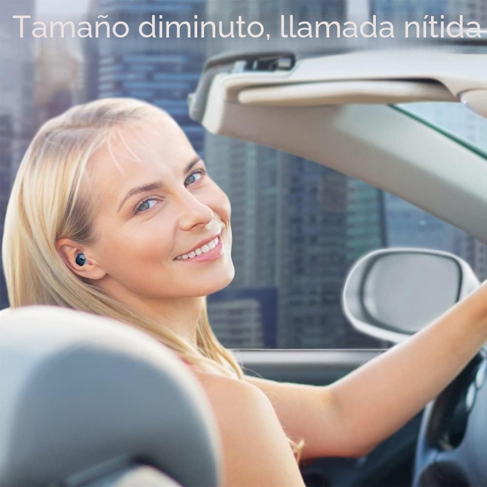 Auriculares Inalámbricos Mini Invisibles Bluetooth, Auriculares Semi-In-Ear Pequeños para Trabajo y Uso Diario, Control Táctil, Livianos para Música y Audiolibros