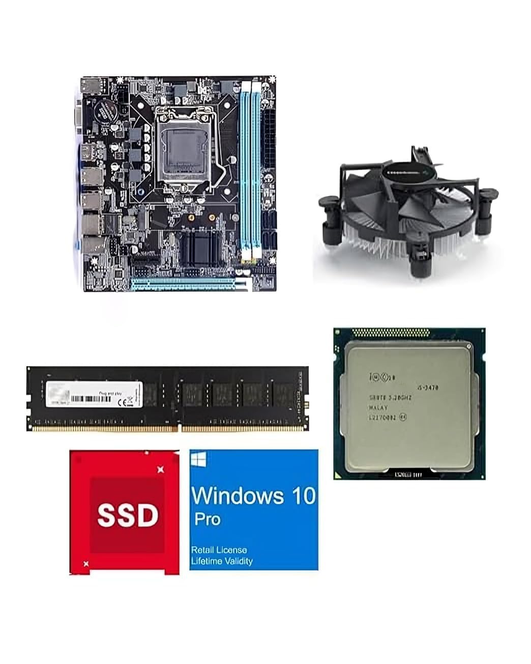 Professional H61 Motherboard Complete System Kit - Core i5 3rd Gen Processor (3470/3330S) 2.90GHz-3.80GHz, 8GB DDR3 RAM, CPU Fan Cooler, 256GB SSD, Windows 10 Pro - 1-Year Warranty-picture-18